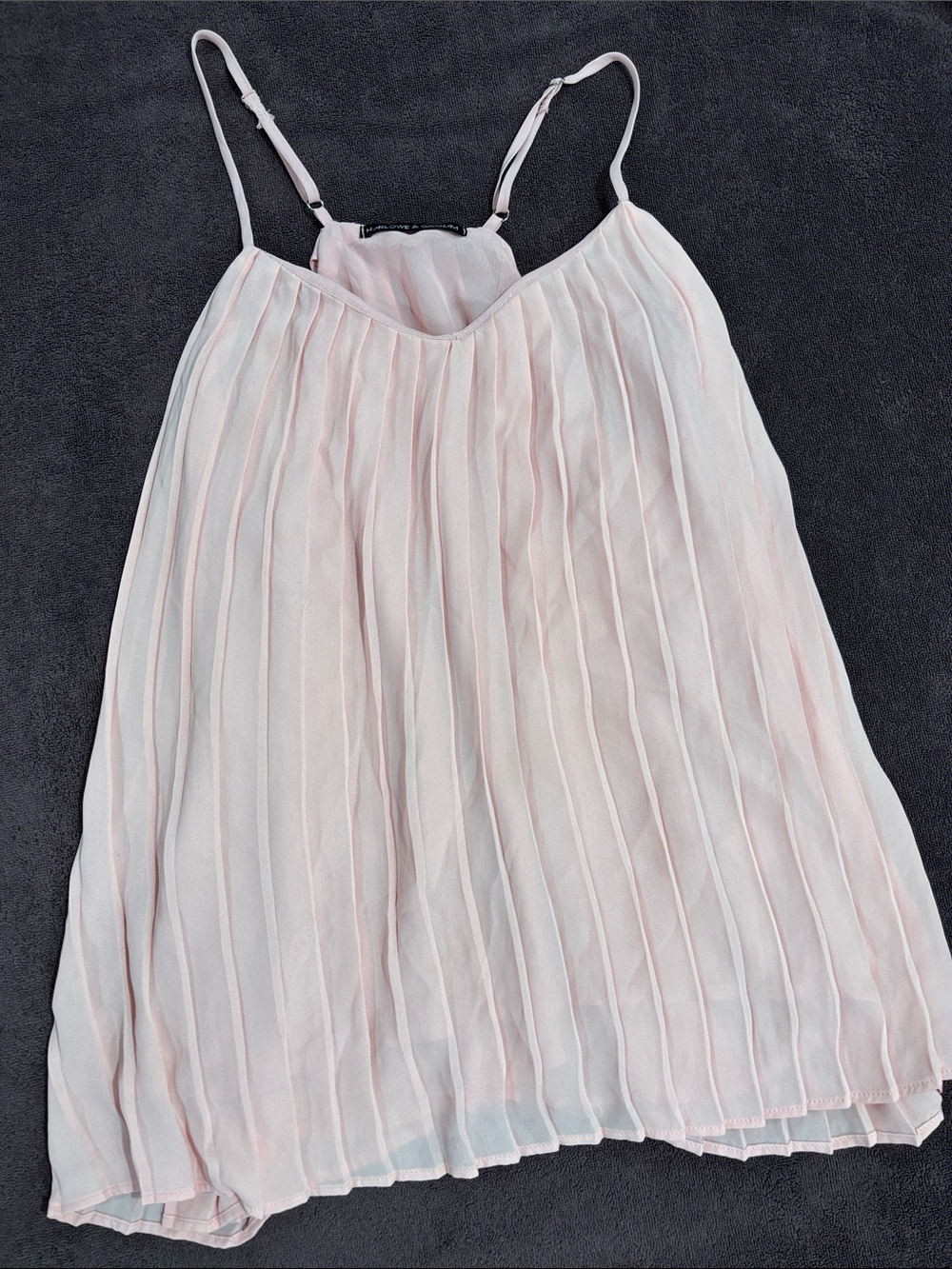 Harlowe & Graham Pleated Blush Pink Spaghetti Strap Camisole